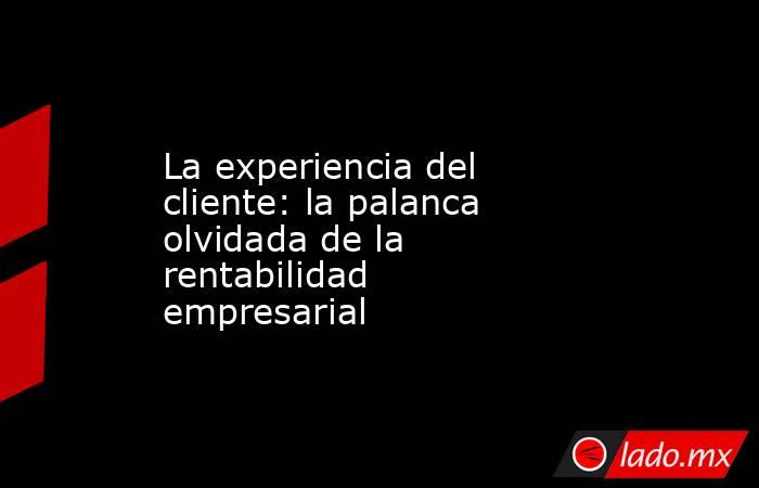 La experiencia del cliente: la palanca olvidada de la rentabilidad empresarial . Noticias en tiempo real