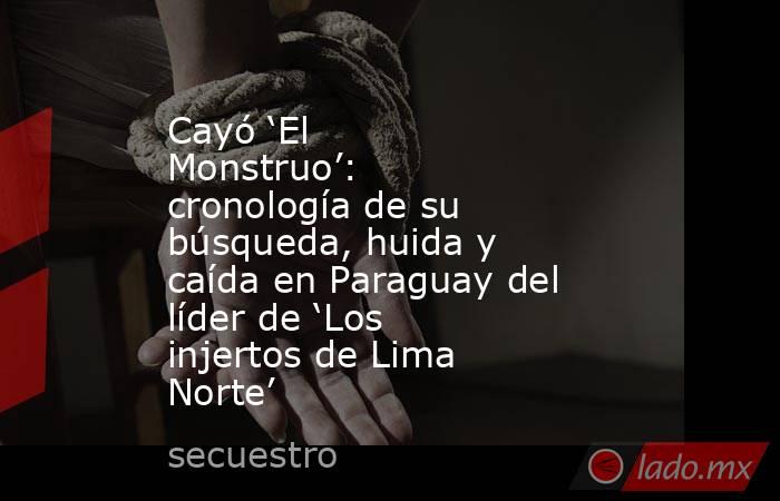 Cayó ‘El Monstruo’: cronología de su búsqueda, huida y caída en Paraguay del líder de ‘Los injertos de Lima Norte’. Noticias en tiempo real