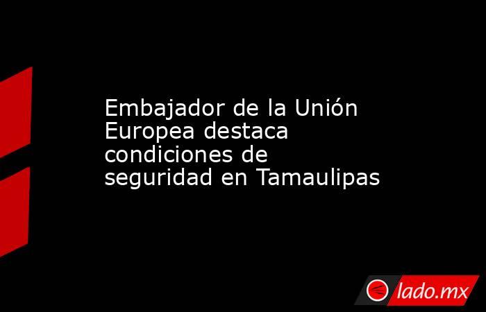 Embajador de la Unión Europea destaca condiciones de seguridad en Tamaulipas. Noticias en tiempo real