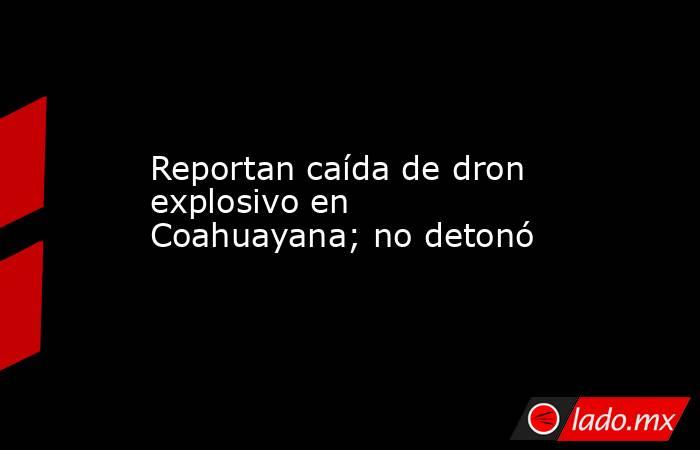 Reportan caída de dron explosivo en Coahuayana; no detonó. Noticias en tiempo real