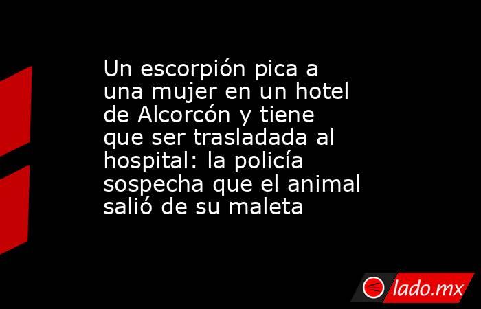 Un escorpión pica a una mujer en un hotel de Alcorcón y tiene que ser trasladada al hospital: la policía sospecha que el animal salió de su maleta . Noticias en tiempo real