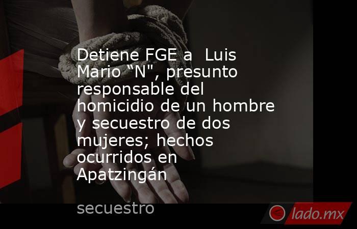 Detiene FGE a  Luis Mario “N