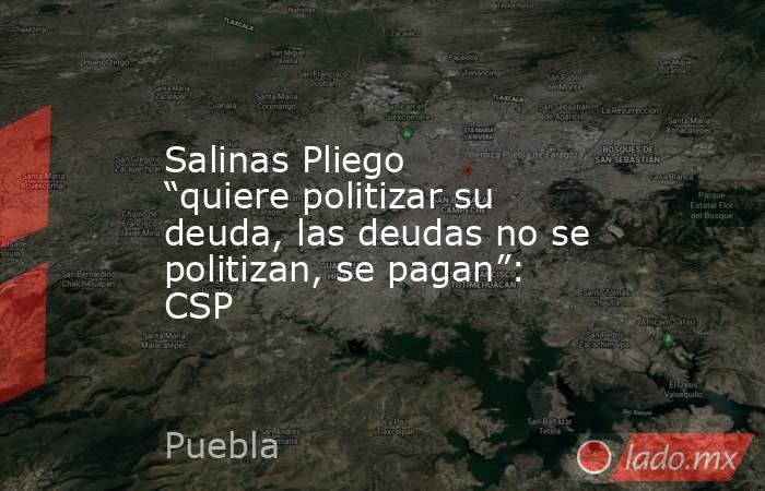 Salinas Pliego “quiere politizar su deuda, las deudas no se politizan, se pagan”: CSP. Noticias en tiempo real