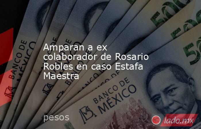 Amparan a ex colaborador de Rosario Robles en caso Estafa Maestra. Noticias en tiempo real