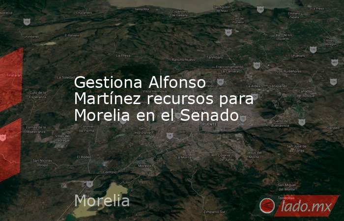 Gestiona Alfonso Martínez recursos para Morelia en el Senado. Noticias en tiempo real