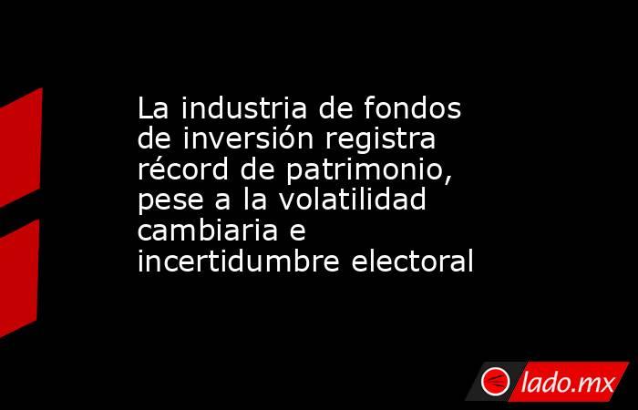 La industria de fondos de inversión registra récord de patrimonio, pese a la volatilidad cambiaria e incertidumbre electoral. Noticias en tiempo real