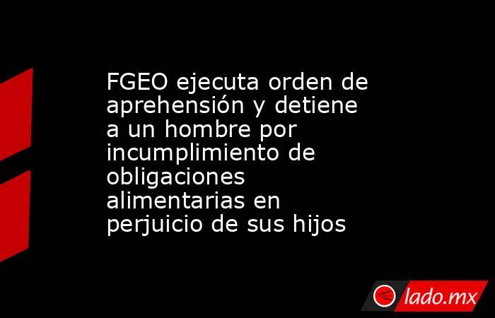 FGEO ejecuta orden de aprehensión y detiene a un hombre por incumplimiento de obligaciones alimentarias en perjuicio de sus hijos. Noticias en tiempo real