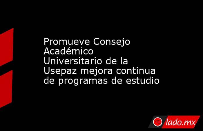Promueve Consejo Académico Universitario de la Usepaz mejora continua de programas de estudio. Noticias en tiempo real
