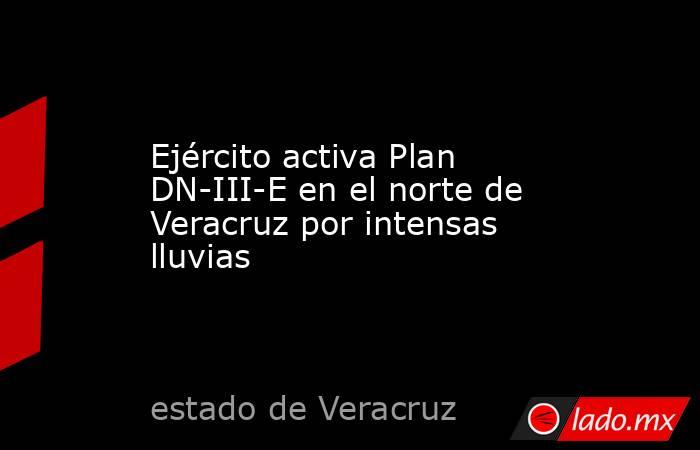 Ejército activa Plan DN-III-E en el norte de Veracruz por intensas lluvias. Noticias en tiempo real