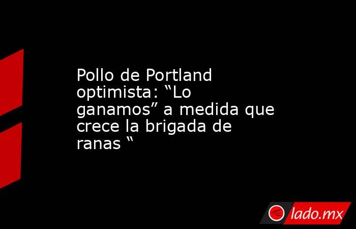 Pollo de Portland optimista: “Lo ganamos” a medida que crece la brigada de ranas “. Noticias en tiempo real