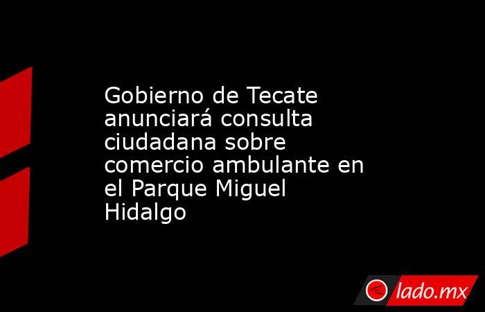 Gobierno de Tecate anunciará consulta ciudadana sobre comercio ambulante en el Parque Miguel Hidalgo. Noticias en tiempo real