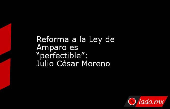 Reforma a la Ley de Amparo es “perfectible”: Julio César Moreno. Noticias en tiempo real