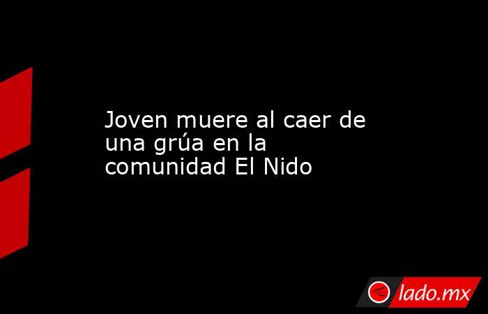 Joven muere al caer de una grúa en la comunidad El Nido. Noticias en tiempo real