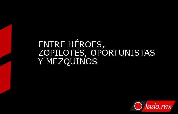 ENTRE HÉROES, ZOPILOTES, OPORTUNISTAS Y MEZQUINOS. Noticias en tiempo real