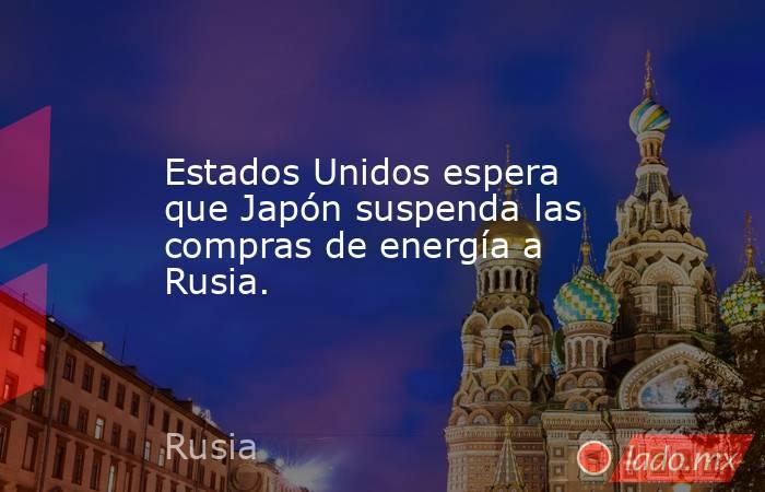 Estados Unidos espera que Japón suspenda las compras de energía a Rusia.. Noticias en tiempo real