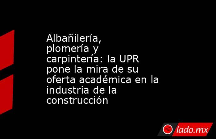 Albañilería, plomería y carpintería: la UPR pone la mira de su oferta académica en la industria de la construcción. Noticias en tiempo real