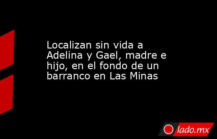 Localizan sin vida a Adelina y Gael, madre e hijo, en el fondo de un ...