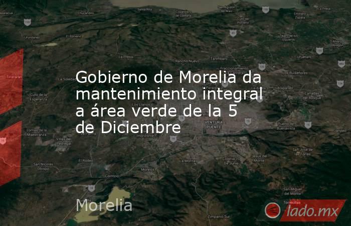 Gobierno de Morelia da mantenimiento integral a área verde de la 5 de Diciembre. Noticias en tiempo real