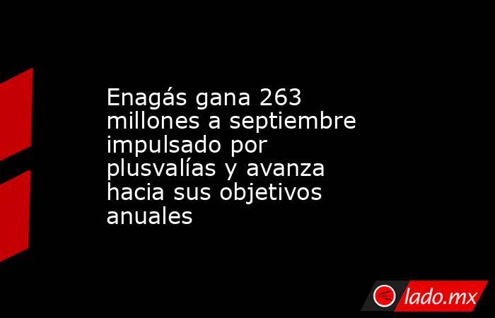 Enagás gana 263 millones a septiembre impulsado por plusvalías y avanza hacia sus objetivos anuales. Noticias en tiempo real