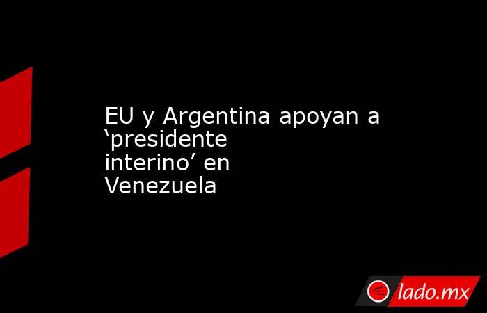 EU y Argentina apoyan a ‘presidente interino’ en Venezuela. Noticias en tiempo real