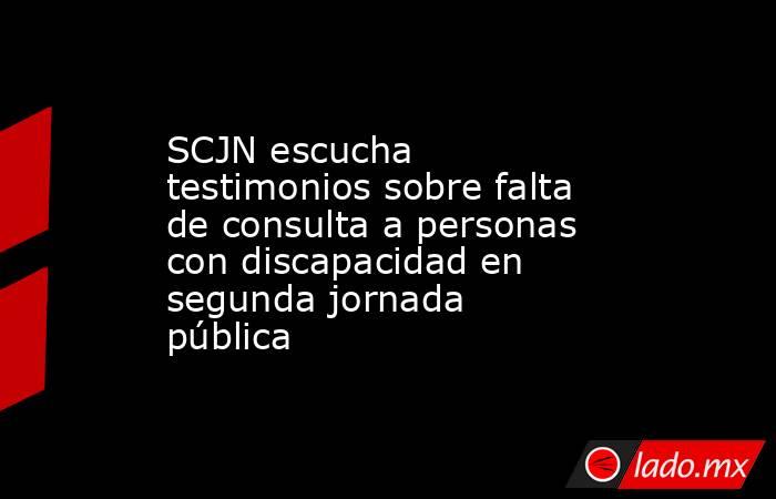 SCJN escucha testimonios sobre falta de consulta a personas con discapacidad en segunda jornada pública. Noticias en tiempo real
