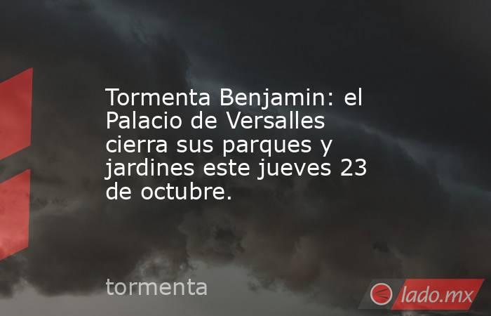 Tormenta Benjamin: el Palacio de Versalles cierra sus parques y jardines este jueves 23 de octubre.. Noticias en tiempo real