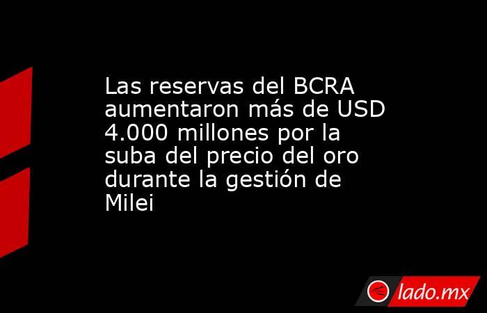 Las reservas del BCRA aumentaron más de USD 4.000 millones por la suba del precio del oro durante la gestión de Milei. Noticias en tiempo real