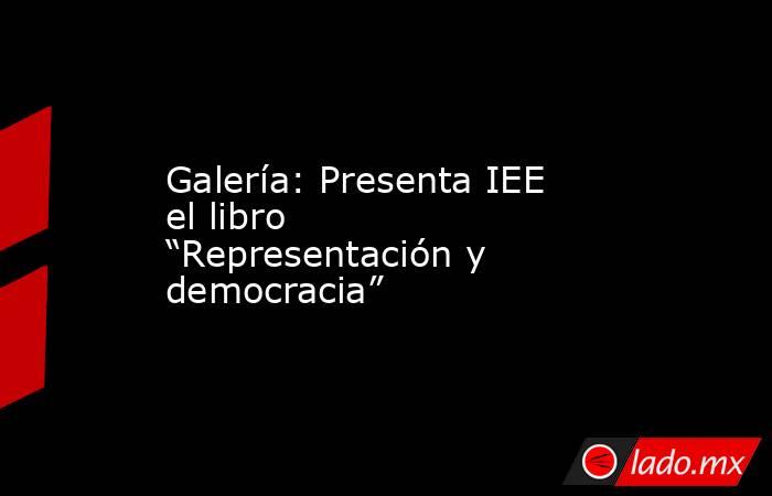 Galería: Presenta IEE el libro “Representación y democracia”. Noticias en tiempo real