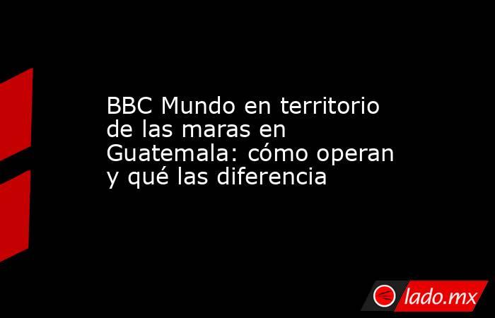 BBC Mundo en territorio de las maras en Guatemala: cómo operan y qué las diferencia. Noticias en tiempo real