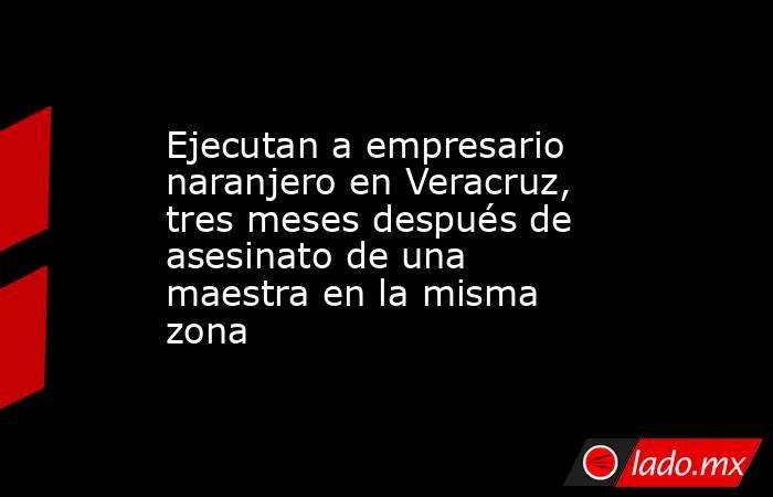 Ejecutan a empresario naranjero en Veracruz, tres meses después de asesinato de una maestra en la misma zona. Noticias en tiempo real