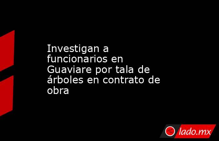 Investigan a funcionarios en Guaviare por tala de árboles en contrato de obra. Noticias en tiempo real