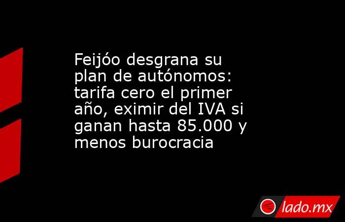 Feijóo desgrana su plan de autónomos: tarifa cero el primer año, eximir del IVA si ganan hasta 85.000 y menos burocracia. Noticias en tiempo real