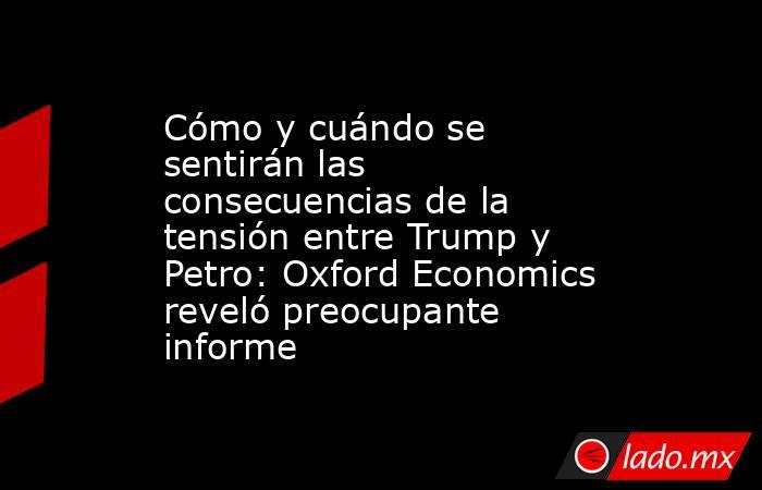 Cómo y cuándo se sentirán las consecuencias de la tensión entre Trump y Petro: Oxford Economics reveló preocupante informe. Noticias en tiempo real