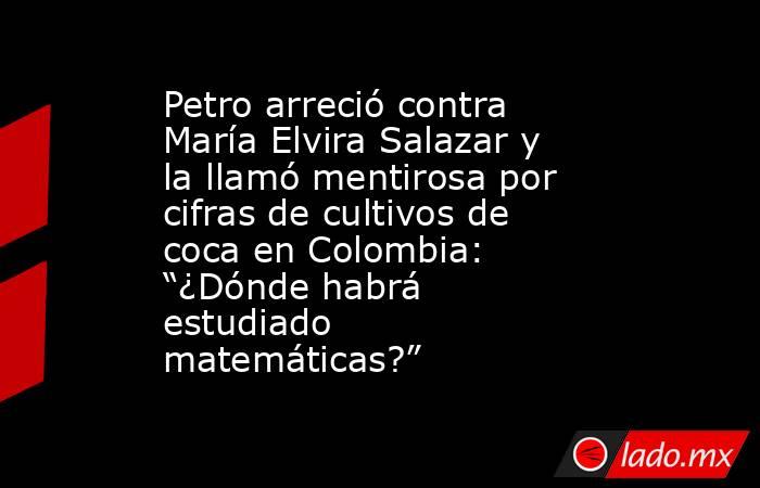 Petro arreció contra María Elvira Salazar y la llamó mentirosa por cifras de cultivos de coca en Colombia: “¿Dónde habrá estudiado matemáticas?”. Noticias en tiempo real