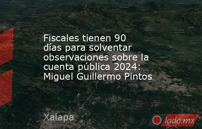 Fiscales tienen 90 días para solventar observaciones sobre la cuenta pública 2024: Miguel Guillermo Pintos. Noticias en tiempo real