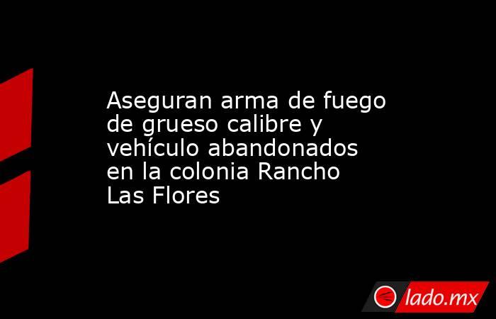 Aseguran arma de fuego de grueso calibre y vehículo abandonados en la colonia Rancho Las Flores. Noticias en tiempo real