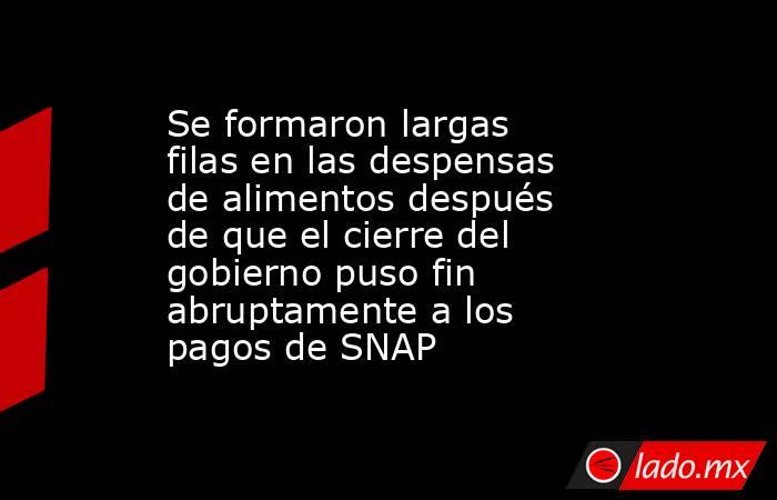 Se formaron largas filas en las despensas de alimentos después de que el cierre del gobierno puso fin abruptamente a los pagos de SNAP. Noticias en tiempo real