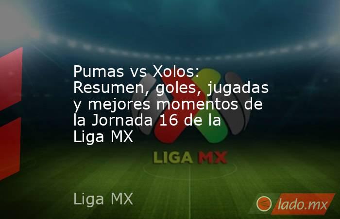 Pumas vs Xolos: Resumen, goles, jugadas y mejores momentos de la Jornada 16 de la Liga MX. Noticias en tiempo real