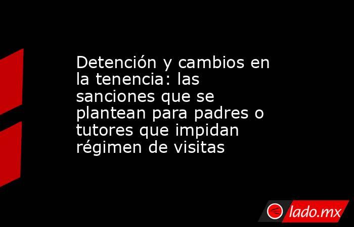 Detención y cambios en la tenencia: las sanciones que se plantean para padres o tutores que impidan régimen de visitas. Noticias en tiempo real