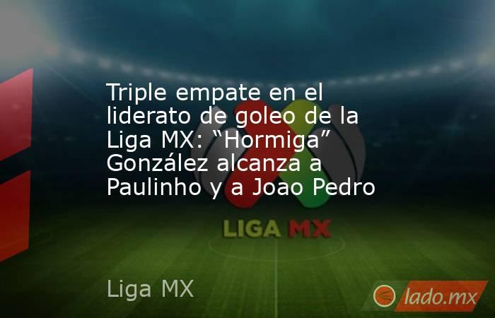 Triple empate en el liderato de goleo de la Liga MX: “Hormiga” González alcanza a Paulinho y a Joao Pedro. Noticias en tiempo real