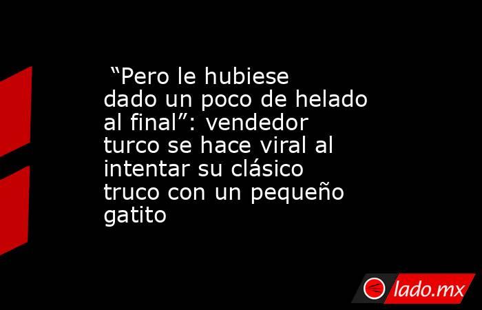  “Pero le hubiese dado un poco de helado al final”: vendedor turco se hace viral al intentar su clásico truco con un pequeño gatito. Noticias en tiempo real
