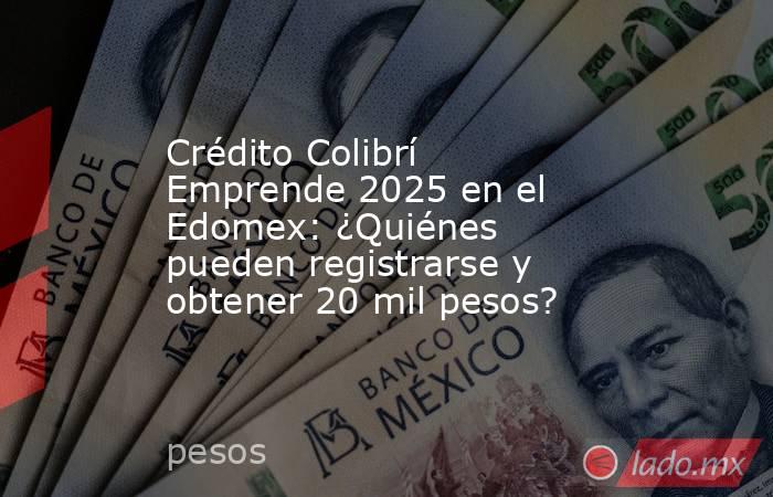 Crédito Colibrí Emprende 2025 en el Edomex: ¿Quiénes pueden registrarse y obtener 20 mil pesos?. Noticias en tiempo real