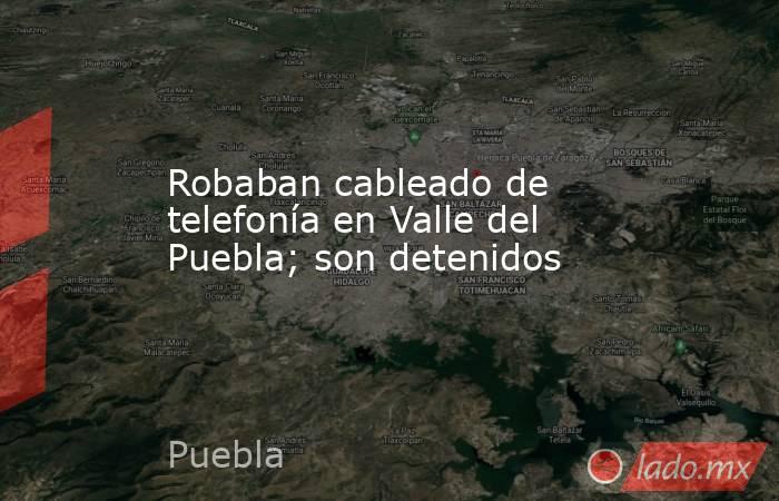 Robaban cableado de telefonía en Valle del Puebla; son detenidos. Noticias en tiempo real