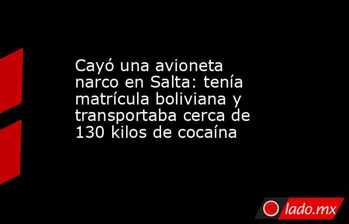 Cayó una avioneta narco en Salta: tenía matrícula boliviana y transportaba cerca de 130 kilos de cocaína . Noticias en tiempo real