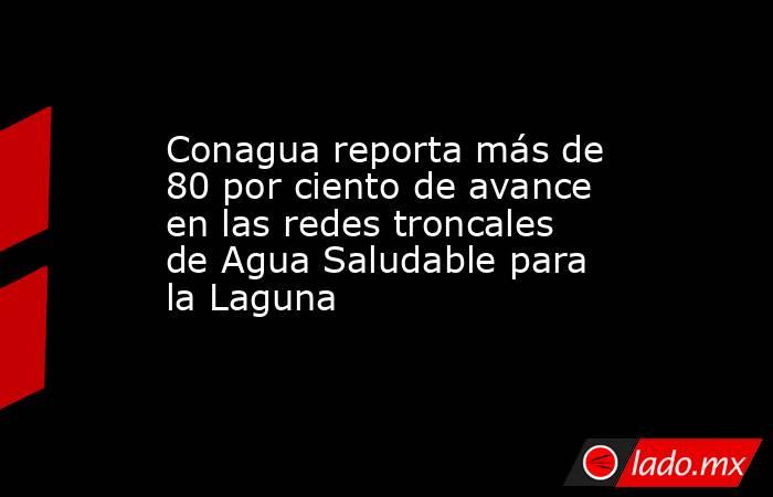 Conagua reporta más de 80 por ciento de avance en las redes troncales de Agua Saludable para la Laguna. Noticias en tiempo real
