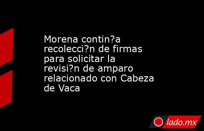 Morena contin?a recolecci?n de firmas para solicitar la revisi?n de amparo relacionado con Cabeza de Vaca. Noticias en tiempo real