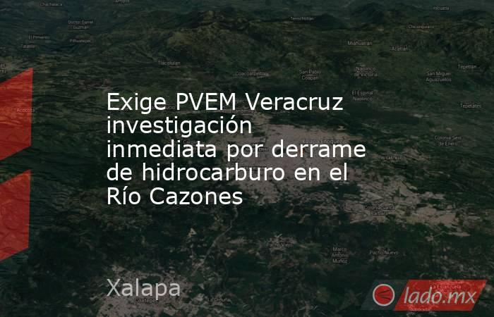 Exige PVEM Veracruz investigación inmediata por derrame de hidrocarburo en el Río Cazones. Noticias en tiempo real