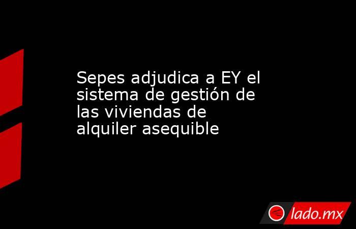 Sepes adjudica a EY el sistema de gestión de las viviendas de alquiler asequible. Noticias en tiempo real