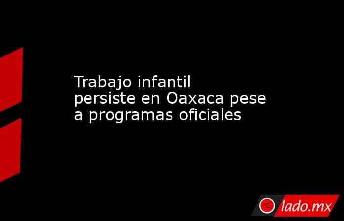 Trabajo infantil persiste en Oaxaca pese a programas oficiales. Noticias en tiempo real
