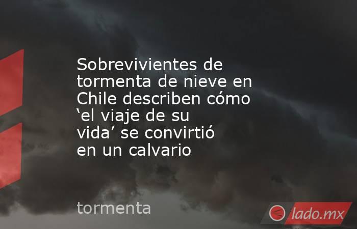 Sobrevivientes de tormenta de nieve en Chile describen cómo ‘el viaje de su vida’ se convirtió en un calvario. Noticias en tiempo real